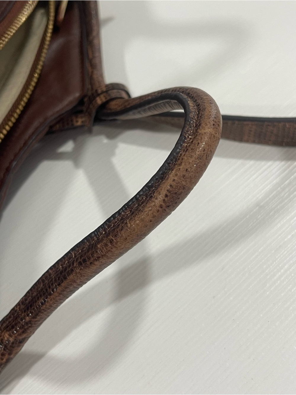 Brahmin Leather Pleated Satchel Bag with Removable Crossbody Strap - Picture 7 of 8